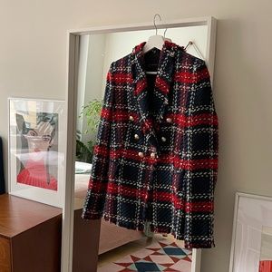ZARA DOUBLE BREASTED BUTTONED BLAZER